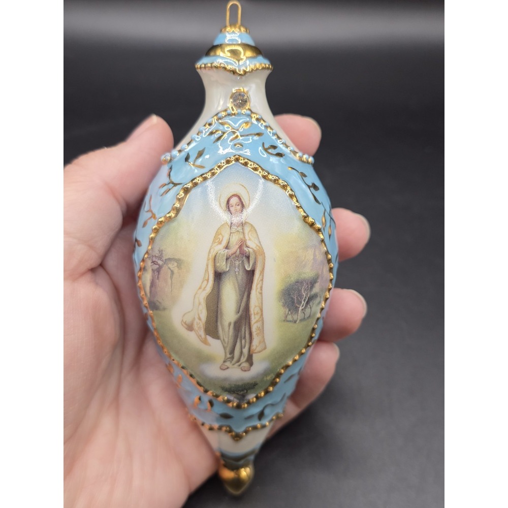 Bradford Edition Visions of Mary Heirloom Porcelain Ornament featuring Our Lady